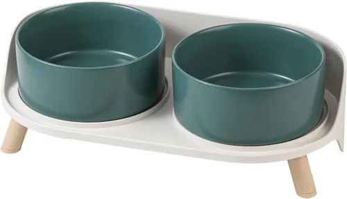 Miniatura 9 de Juego de Cuencos Elevados de Cerámica para Gatos - Platos Dobles Elevados para Alimentos y Agua - Base Antideslizante y Resistente a Salpicaduras