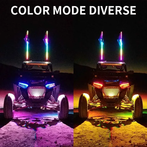 Miniatura 8 de OHMU Kit de 2 luces LED de látigo de 3 pies y luces de roca de 3ª