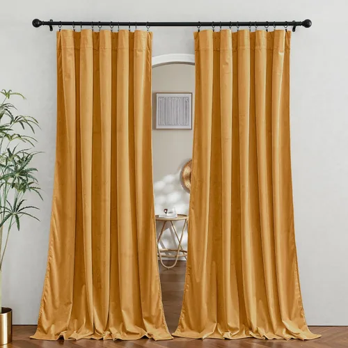 Miniatura 85 de RYB HOME Cortinas de terciopelo verde oliva de 72 pulgadas de largo, cortinas opacas con aislamiento térmico, tratamiento de ventana, decoración