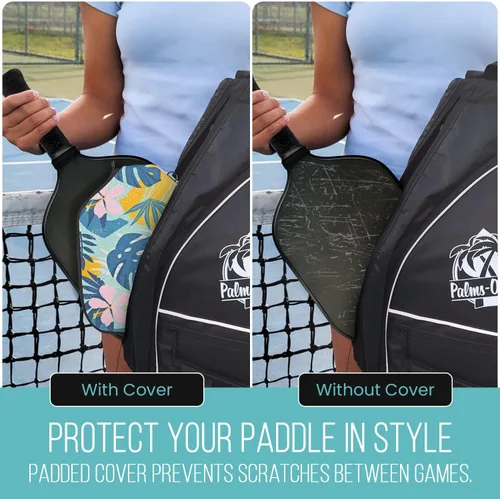 Miniatura 5 de Palms-O-Aces Pickleball Paddle Cover Canvas Padded Pickleball Paddles Sleeve with Zipper Lightweight Protective Paddle Case for Standard Paddles