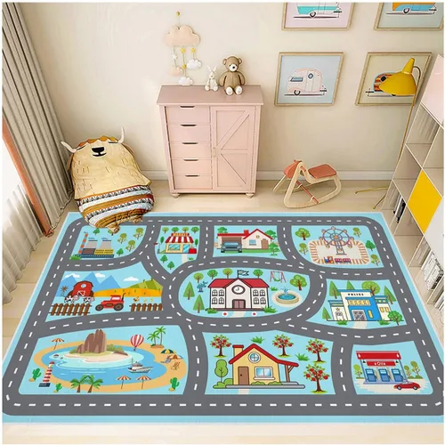 Miniatura 12 de Alfombra para niños, alfombra de coche para niños, tapete de juego, alfombra para coches de juguete para sala de juegos, aula, habitación de niños