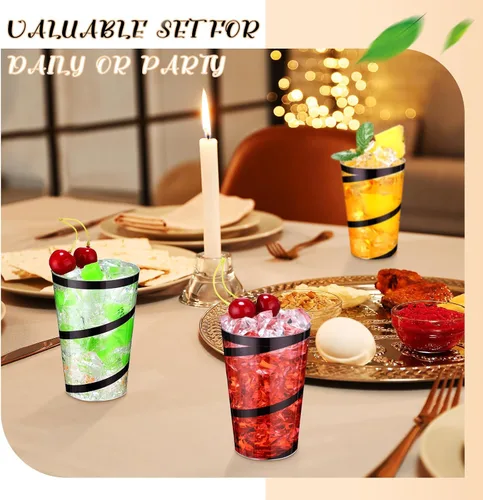 Miniatura 5 de Bokon 100 vasos de plástico transparente con borde de 12 onzas con borde, vasos desechables de plástico, vasos de vino, elegantes vasos de boda