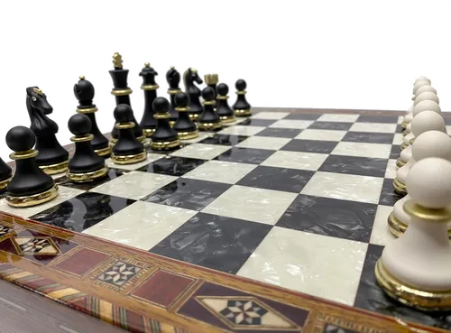 Miniatura 3 de Antochia Crafts Juego de ajedrez grande de 16.5 pulgadas para adultos, piezas de ajedrez de lujo con 2 reinas adicionales y tablero de ajedrez