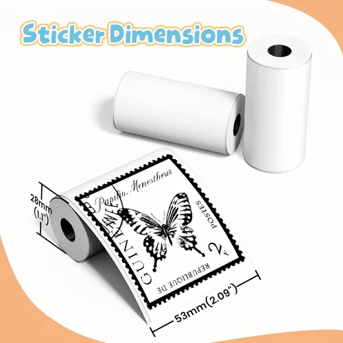 Miniatura 5 de Phomemo Papel adhesivo - para impresora T02/T02Pro/Q02E/M02X/Y02C/Q02 Mini, papel adhesivo térmico blanco para notas de estudio, fotos, DIY