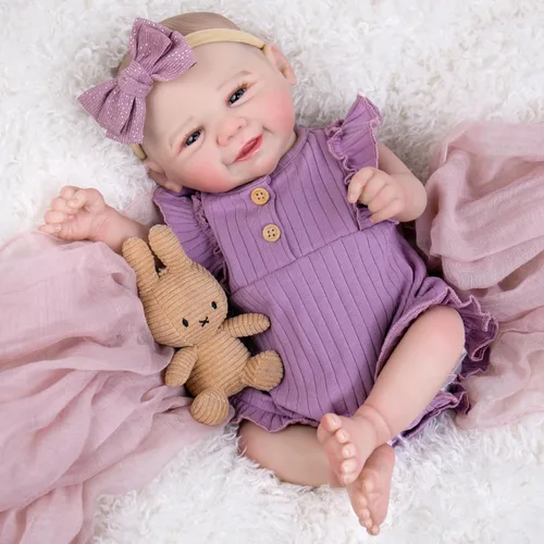 Miniatura 9 de UOFTKIZ Muñecas realistas de bebé Reborn – Muñeca de bebé real de 20 pulgadas, recién nacida realista con cuerpo de tela y accesorios