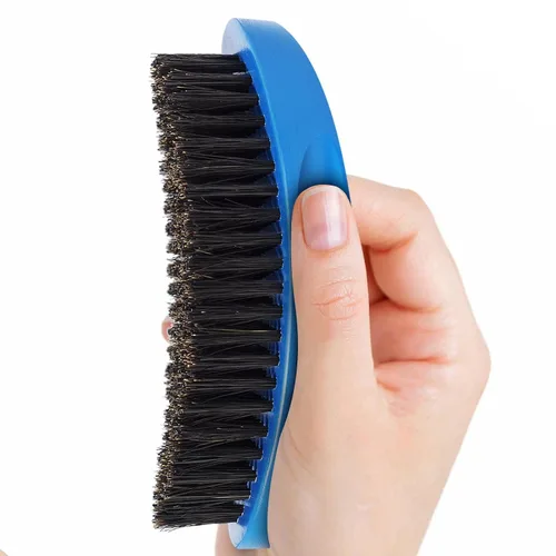 Miniatura 5 de El cepillo de ondas de rayas rojas y el paquete de cepillos de barba azul