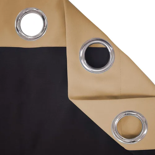 Miniatura 5 de Cortinas opacas para dormitorio con línea negra, 100 % opacas, con aislamiento térmico, cortinas largas para sala de estar, tratamiento de ventanas