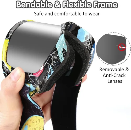 Miniatura 4 de Gafas de esquí para niños, con correa antideslizante, gafas de snowboard
