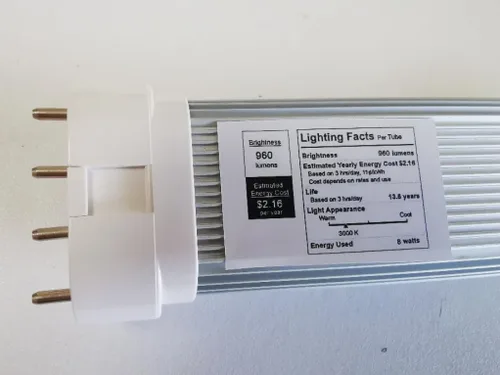 Miniatura 3 de Paquete de 2 bombillas LED 2G11 con base de 4 pines, Lustale, tubo de luz LED 2G11, repuesto de iluminación fluorescente compacta