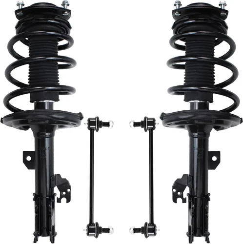 Miniatura 106 de Detroit Axle - Kit de 4 barras estabilizadoras delanteras para Ford F-150 2021 2022 2023 2024, 2 puntales con resorte helicoidal, 2 eslabones