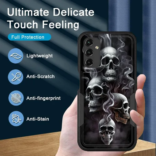 Miniatura 7 de Funda para Galaxy A14 5G, resistente de doble capa híbrida de policarbonato duro, goma suave, a prueba de golpes, funda protectora resistente