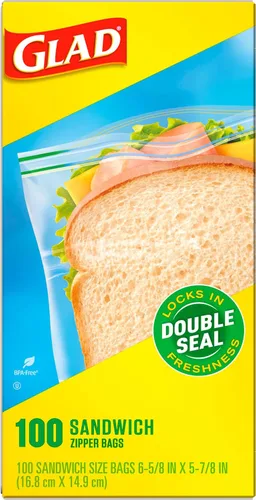 Miniatura 8 de Bolsas de almacenamiento de alimentos Glad, bolsa con cremallera, 100