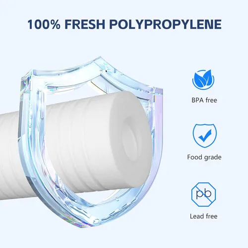 Miniatura 4 de BLUERISE Filtro de agua de 5 micrones de 10" x 2.5" de repuesto para sedimentos para toda la casa, cartucho de repuesto para filtro de agua