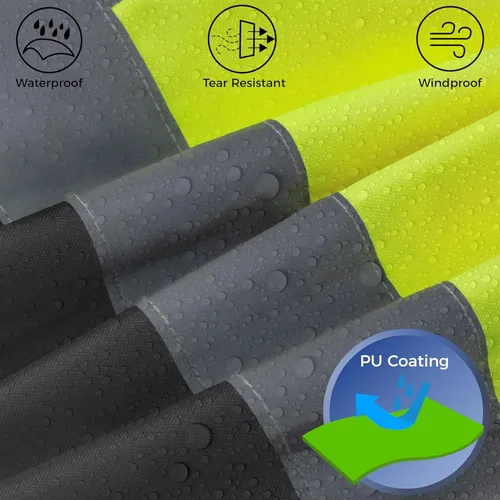 Miniatura 8 de Ubon Chaquetas de seguridad de invierno de alta visibilidad para hombres, impermeable reflectante Hi Vis, chaqueta de trabajo de construcción