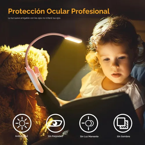 Miniatura 2 de Gritin Luz de Lectura Recargable de 9 LED para Leer en la Cama - Cuidado de los Ojos 3 Temperaturas de Color, Brillo de Atenuación Continua, 80