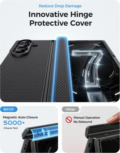Miniatura 5 de BXYJY Funda para Samsung Galaxy Z Fold 7 con soporte, protector de pantalla frontal, protección de bisagra, delgada y resistente, cubierta dura