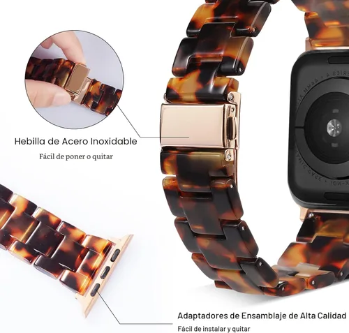 Miniatura 4 de HOPO Compatible With Apple Watch Band Thin Lightweight Resin Strap Bracelet Fashion Wristband Replacement For iWatch Bands Series Ultra 11 10 9 8 7