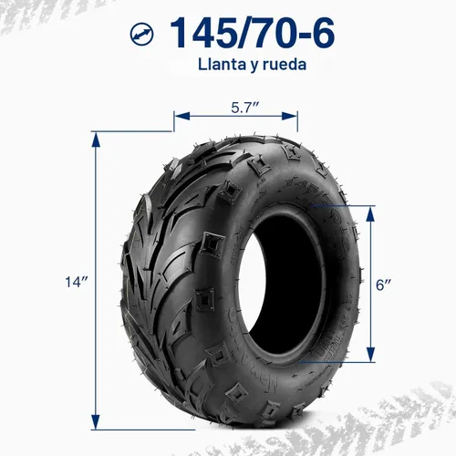 Miniatura 5 de MaxAuto Neumáticos ATV 16x8-7 16x8x7 Go Kart Quad Neumáticos 6 PR sin cámara todo terreno UTV, paquete de 2