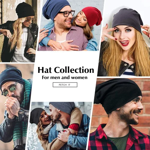 Miniatura 7 de Century Star Gorro unisex de algodón para mujer, delgado, holgado, holgado, de gran tamaño, para dormir, gorro de calavera
