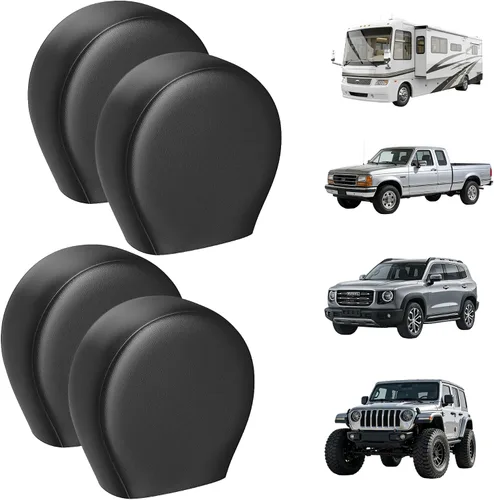 Miniatura 8 de Moonet Paquete de 2 fundas de cuero sintético grueso para llantas, protectores de ruedas resistentes para camiones, SUV, autocaravanas, cámper