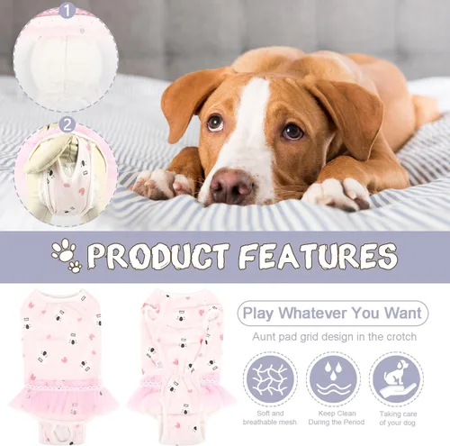 Miniatura 4 de Etdane Pañales para perros, bragas sanitarias para el período fisiológico, trajes de recuperación quirúrgica para perros machos y hembras, koala