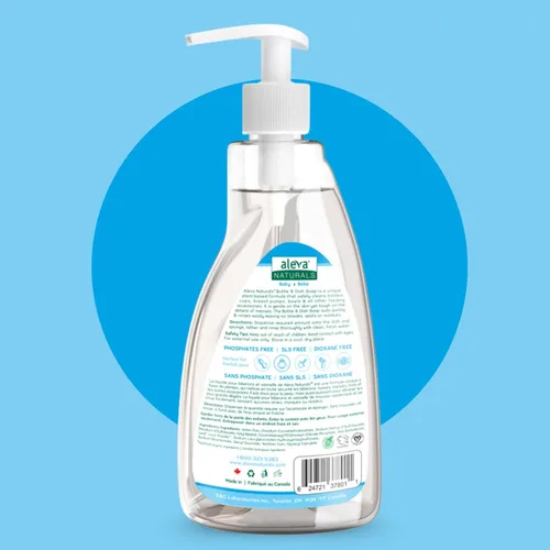 Miniatura 7 de Aleva Naturals Líquido hipoalergénico para biberón y lavavajillas, fórmula a base de plantas y sin fragancia, jabón para lavar platos para limpiar