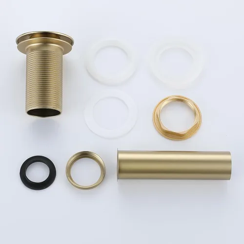 Miniatura 7 de Random - Juego de trampa de desagüe para lavabo, latón contemporáneo, kit de desagüe de fregadero 1 1/4 pulgadas Oro cepillado