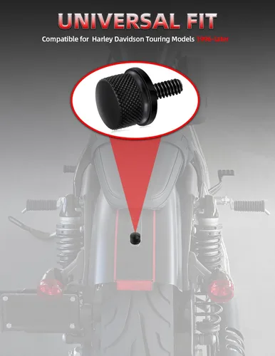 Miniatura 7 de Amazicha Perno de asiento de aluminio negro con tornillo, compatible con Harley Davidson Sportster Softail Touring Dyna 1996-2026