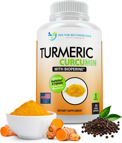 Curcumina de cúrcuma - 2250 mg/d - Cápsulas vegetales - 95% curcuminoides con extracto de pimienta negra (Bioperine) - Cápsulas de 750 mg - 100%