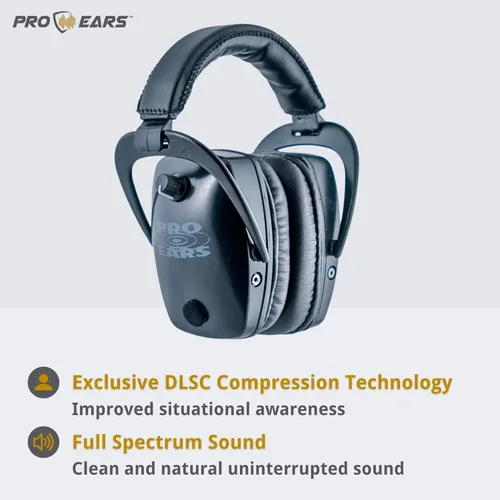 Miniatura 4 de Pro Ears Pro Tac Slim Orejeras doradas, protección auditiva electrónica de grado militar y amplificación, tecnología DLSC, fabricadas en Estados