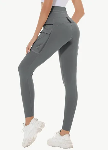 Miniatura 2 de MIVEI Leggings cargo para mujer, de cintura alta, pantalones de senderismo resistentes al agua, bolsillos con cremallera, 25 pulgadas, 78