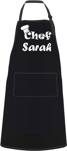 Miniatura 8 de Delantales de cocina personalizados para mujeres y hombres con bolsillos, personalizable, nombre, texto, logotipo, foto, chef, delantal de cocina