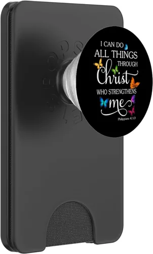 Miniatura 8 de I Can Do All Things Through Christ Butterfly Art - PopSockets religiosos intercambiables PopGrip