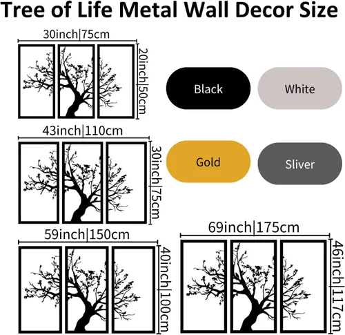 Miniatura 3 de Arte de pared de metal árbol de la vida, decoración de pared de metal árbol de la vida, decoración de pared de árbol de la vida, arte de pared