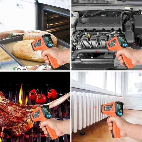 Miniatura 7 de Pistola Termómetro Infrarrojo MESTEK, Termómetro Láser Digital sin Contacto con LCD a Color para Cocina, Reparaciones Domésticas, Medición