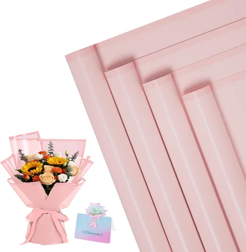Miniatura 14 de REAXYZNN 20 hojas de papel de regalo de flores, papel de regalo floral impermeable con tarjetas para manualidades de bricolaje, suministros de Blanco