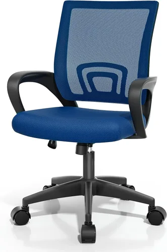 Miniatura 28 de Magshion Silla ergonómica de escritorio de oficina, silla de computadora de malla con respaldo medio, silla giratoria con respaldo transpirable