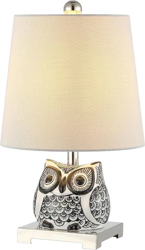 JONATHAN Y JYL3014C Justina - Minilámpara led de mesa de 16 pulgadas, de cerámica, para casa de campo, dormitorio, sala de estar, oficina, Negro /