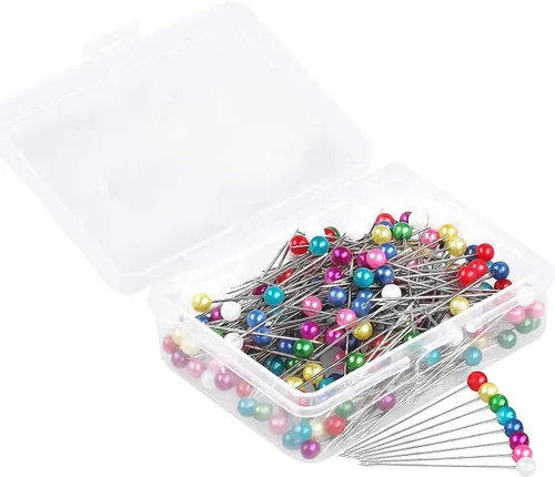 600 alfileres rectos de 1.6 pulgadas con cabeza de bola perlada, alfileres de costura para tela, manualidades