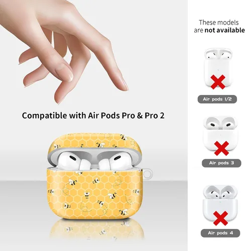 Miniatura 6 de Funda compatible con AirPod Pro de 2ª/1ª generación, ligera y duradera, resistente con llavero, diseño elegante funda para AirPod para mujer