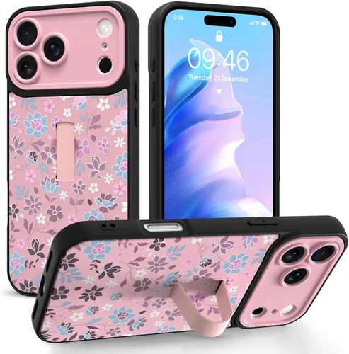 Miniatura 63 de Funda compatible con iPhone 17 Pro Max con correa de mano para los dedos, funda de teléfono con estampado de leopardo y guepardo para mujeres