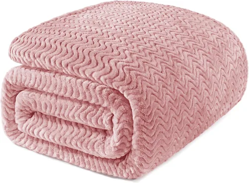 Miniatura 37 de Exclusivo Mezcla - Manta individual para cama, mantas de forro polar ligeras y acogedoras con textura ondulada decorativa, adecuadas para el Verde