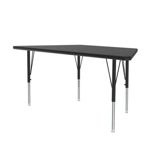 Miniatura 13 de Correll Mesa de Actividades Rectangular para Aula de 24"x36", Altura Ajustable (19"-29"), Granito Negro Laminado Térmico Fusionado Duradero