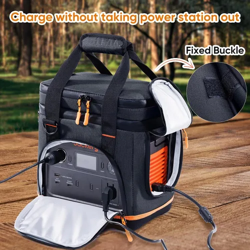 Miniatura 5 de Bolsa de transporte de doble capa para Jackery Explorer 300/240/160 – Bolsa de almacenamiento portátil para estación de energía con fondo moldeado
