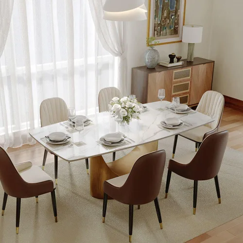 Miniatura 11 de POVISON Mesa de Comedor Moderna Hobart de 63" para 4, Mesa de Comedor Rectangular de Servicio Pesado Negro Mate, Superficie de Mesa de Comedor