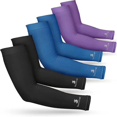 SportsTrail Mangas Refrescantes para Brazos para Hombres y Mujeres – Transpirables, Protección Solar UV, Mangas Deportivas para Brazos para Mujeres,