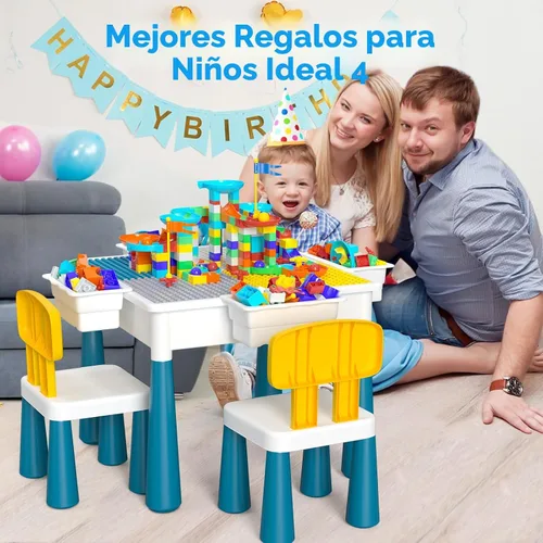 Miniatura 7 de OCATO Juego de mesa de actividades para niños pequeños con 152 piezas de bloques de construcción grandes de mármol todo en uno, mesas de agua, mesas