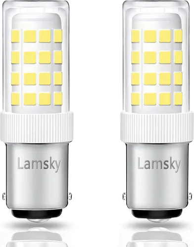 BA15D - Bombilla LED de doble contacto para máquina de coser con base de bayoneta AC110-130V, T3/T4/C7/S6, luz diurna de 4 W, 6000 K, bombilla de