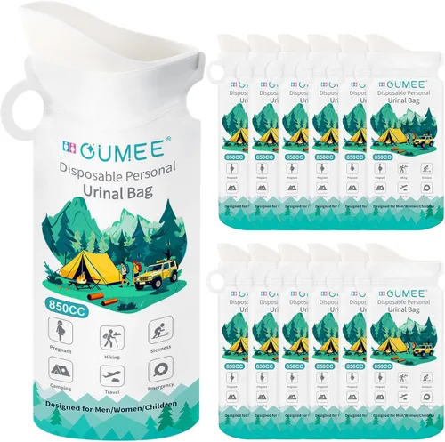 OUMEE 850ML Emergency Disposable Urinal Bags, 8/12/20/28 Pcs Camping Pee Bags Unisex Urine Bag Vomit Bag for Travel Traffic Jam Portable Toilet Bag