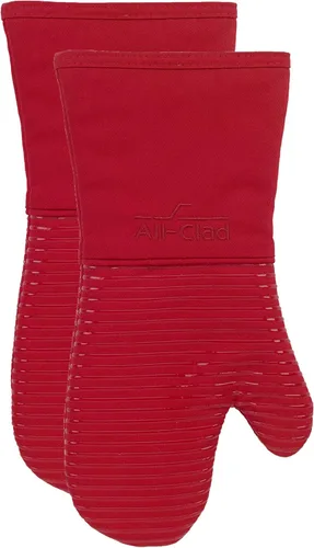 Miniatura 12 de All Clad Manopla de Horno de Silicona: Resistente al Calor hasta 500 Grados - 100% Algodón y Silicona, Manopla de Horno de 14"x7" para Cocina y Chili